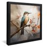 quadro pintura passaro guarda rios preto reflexo