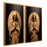 quadro duo maria jesus madeira dourado
