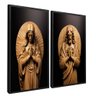 quadro duo maria jesus madeira preto
