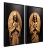 quadro duo maria jesus madeira preto reflexo