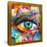 quadro olhos em pinceladas dourado reflexo