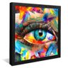 quadro olhos em pinceladas preto