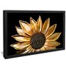 quadro girassol dourado preto