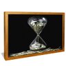 quadro ampulheta de dolares dourado