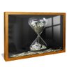 quadro ampulheta de dolares dourado reflexo