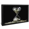 quadro ampulheta de dolares preto