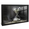 quadro ampulheta de dolares preto reflexo