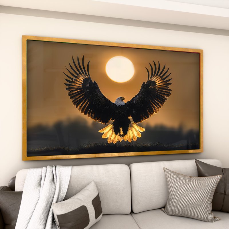 2 quadro aguia majestosa dourado