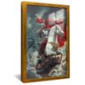 quadro sao jorge dragao dourado reflexo