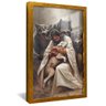 quadro jesus protegendo cordeiro dourado reflexo