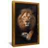 quadro leao juda imponente dourado reflexo