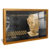 quadro nota 1 bilhao reais dourado reflexo