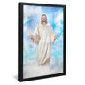 quadro jesus em seu reino preto reflexo