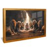 quadro daniel covas leoes dourado reflexo