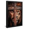 quadro rosto jesus leao cruz preto