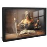 quadro deusa justica livro preto reflexo