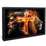 quadro jesus cruz leao preto