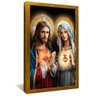 quadro sagrado coracao jesus maria dourado