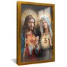 quadro sagrado coracao jesus maria dourado reflexo