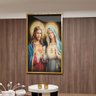 2 quadro sagrado coracao jesus maria dourado