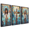 quadro trio religioso preto reflexo