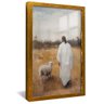 quadro jesus e o cordeiro dourado reflexo