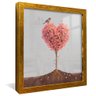 quadro arvore coracao dourado reflexo