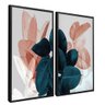 quadro duo folhas florais preto