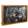 quadro familia de lobos dourado reflexo