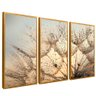 quadro trio dente leao dourado