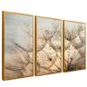 quadro trio dente leao dourado reflexo