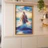 2 quadro jesus caminhando agua dourdo
