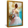 quadro pintura bailarina dourado