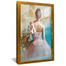 quadro pintura bailarina dourado reflexo