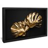 quadro folhagem dourado preto