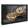 quadro folhagem dourado preto reflexo