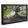 quadro raizes da natureza preto reflexo