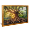 quadro arvore e suas raizes dourado reflexo