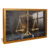 quadro simbolo da justica dourado reflexo