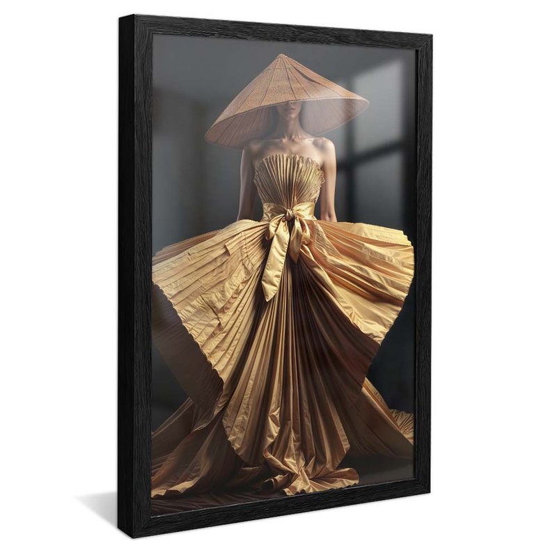 quadro arte e gueixa preto reflexo