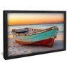 quadro canoa em foco preto