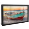 quadro canoa em foco preto reflexo