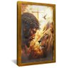 quadro jesus a cruz e o leao dourado reflexo