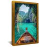 quadro viagem em aguas paradisiacas dourado