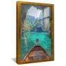 quadro viagem em aguas paradisiacas dourado reflexo