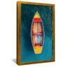 quadro canoa no mar dourado