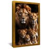 quadro familia de leoes v3 dourado
