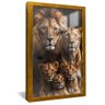 quadro familia de leoes v3 dourado reflexo