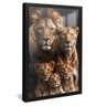 quadro familia de leoes v3 preto reflexo