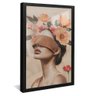 quadro mulher e flores preto reflexo